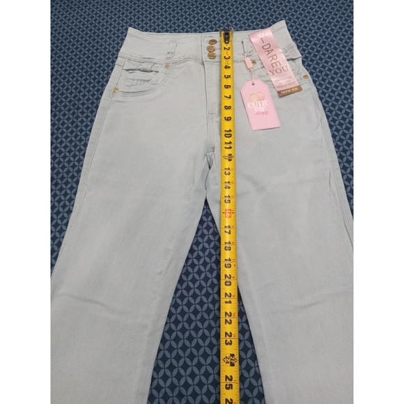 WAIST 30 INCHES SIZE 7 FLARE JEANS STRETCH DENIM BLUE PUSH UP 7-3 CTP1204 SZ7 - Picture 7 of 12